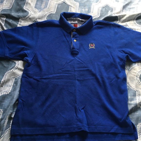 Tommy Hilfiger Polo boys size 7 blue vintage - Picture 1 of 3